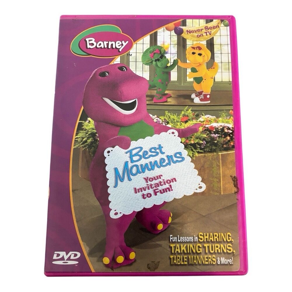 Barney Best Manners Your Invitation To Fun DVD 2003 Hit Entertainment Nostalgia